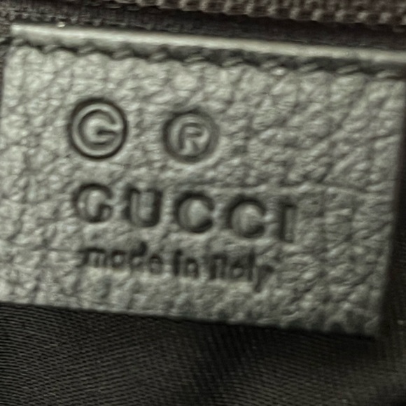 GUCCI BLACK GG Monogram Nylon and Leather Top Zip - Picture 7 of 12